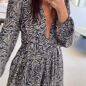 RESA Black and White Zebra Print Jumpsuit